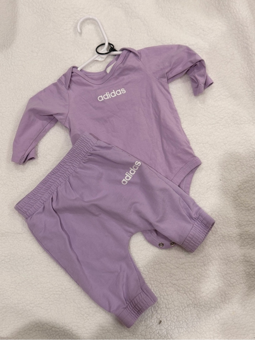 adidas Lavender Baby 2-Piece Bodysuit & Pants